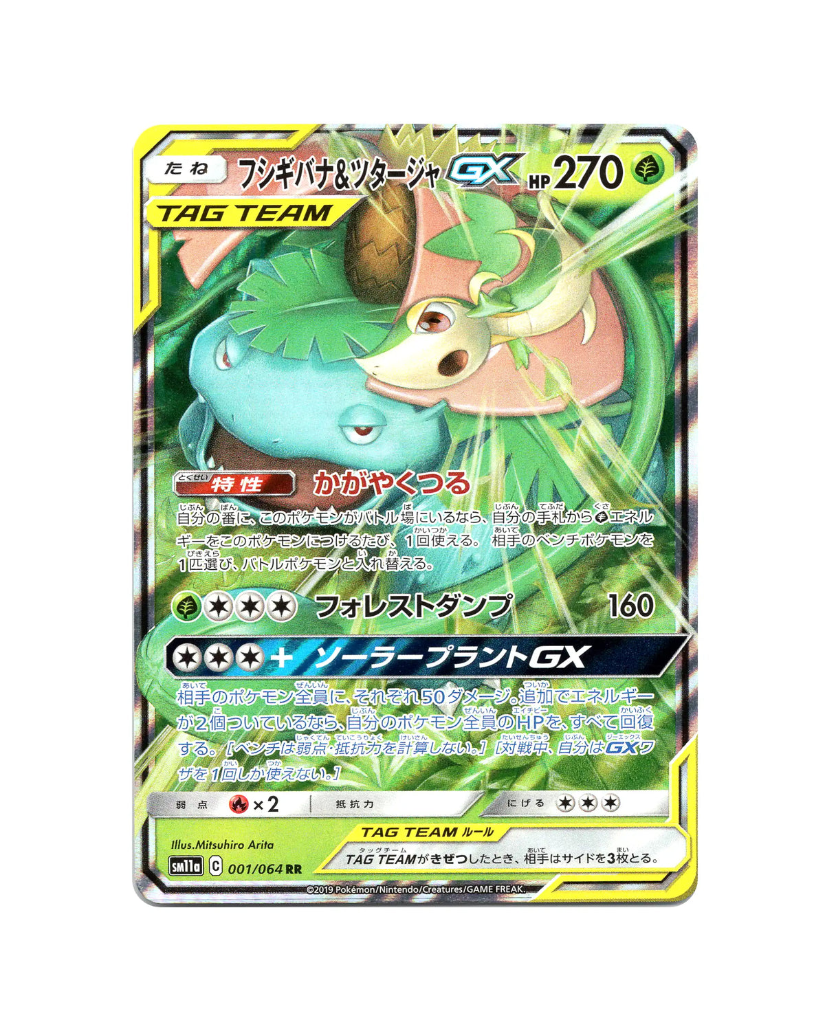 Venusaur and Snivy GX 001/064 RR - card face