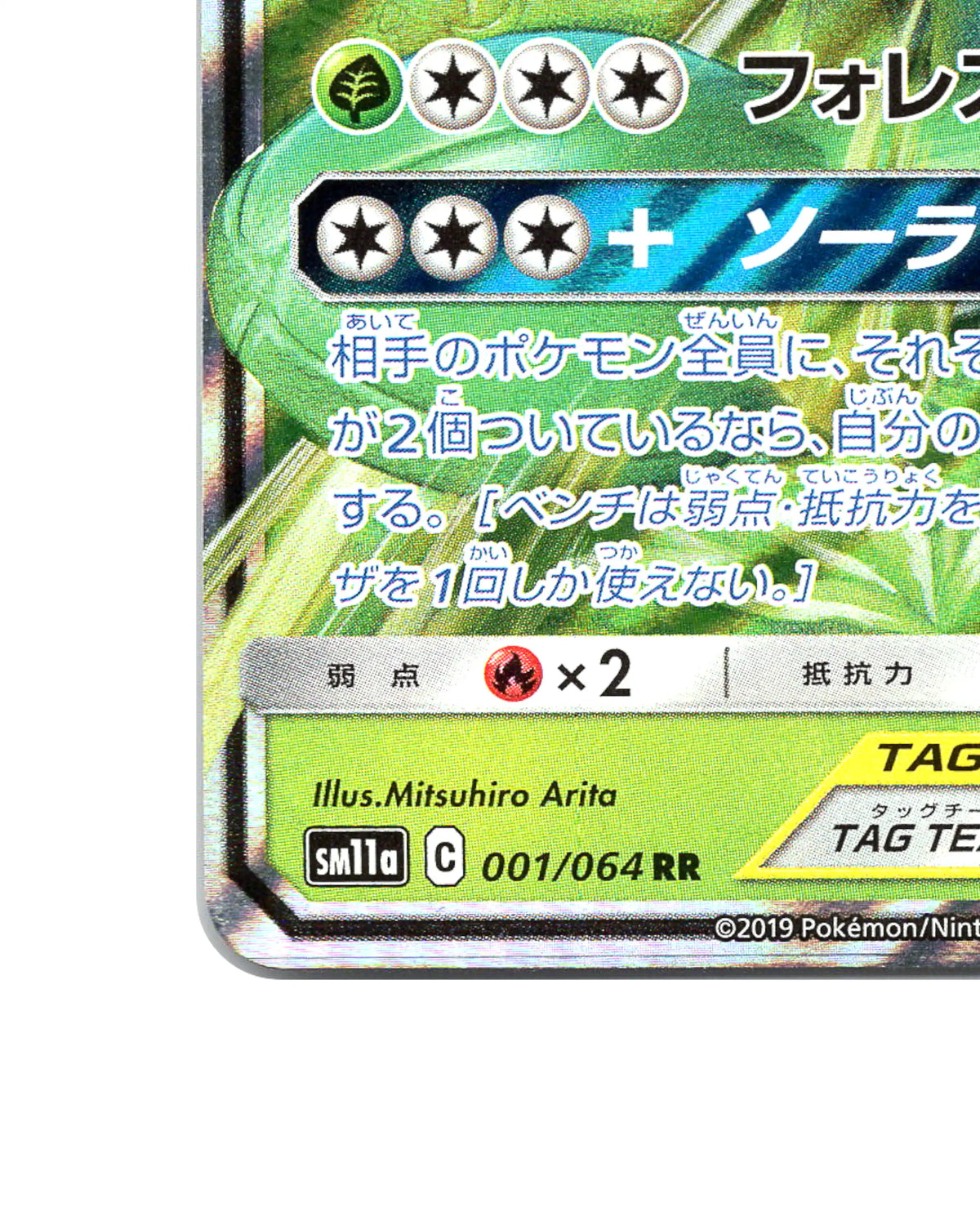 Venusaur and Snivy GX 001/064 - face bottom left corner