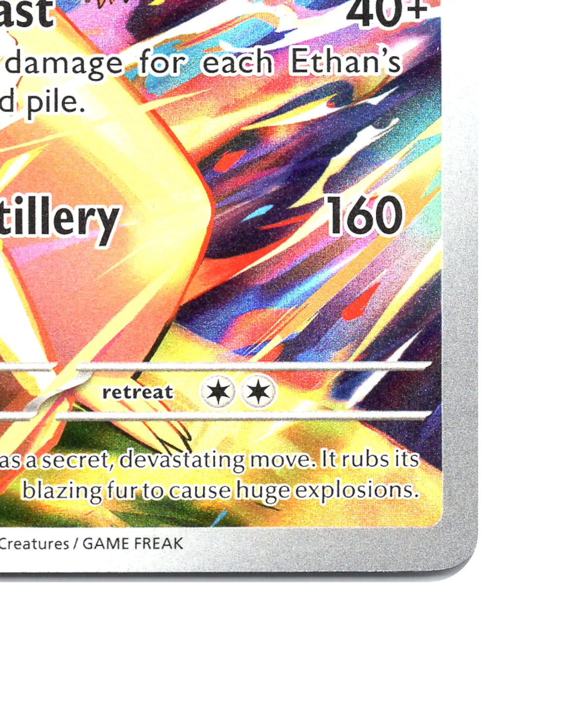 Ethan's Typhlosion 190/182 - face bottom right corner