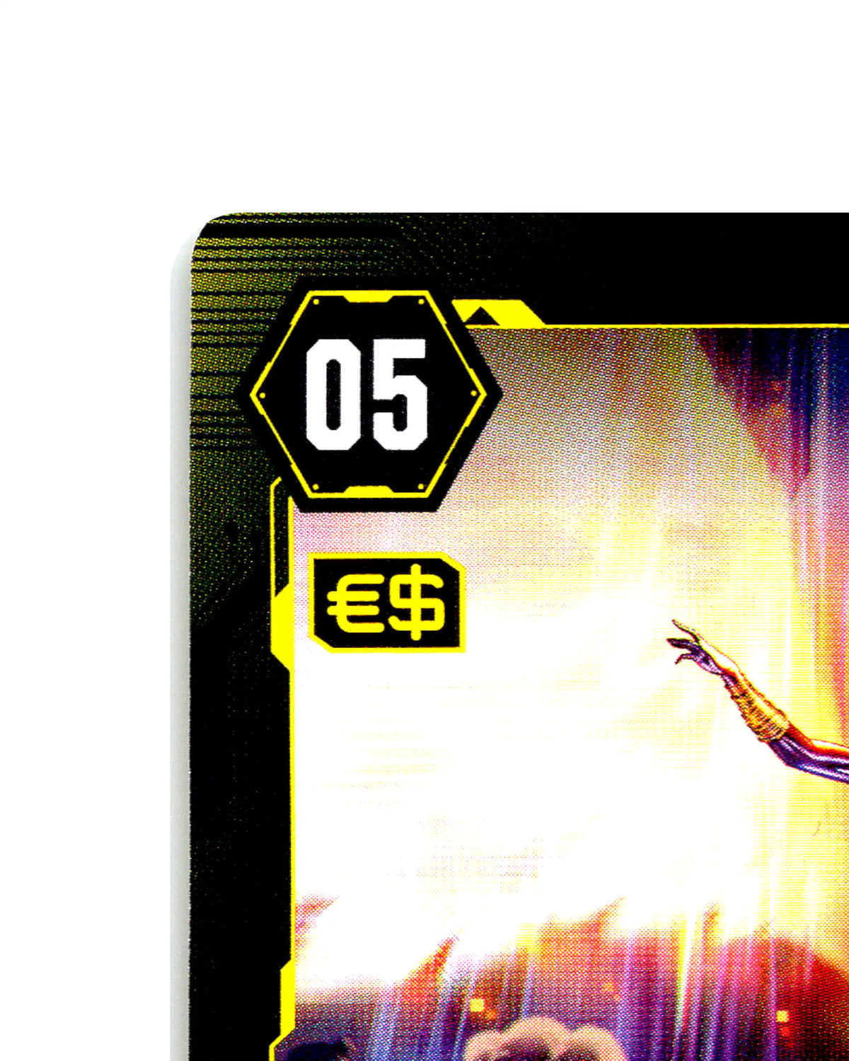 Bootleg Black Sapphire Show B066 Cyberpunk 2077 TCG Beta card front top-left corner