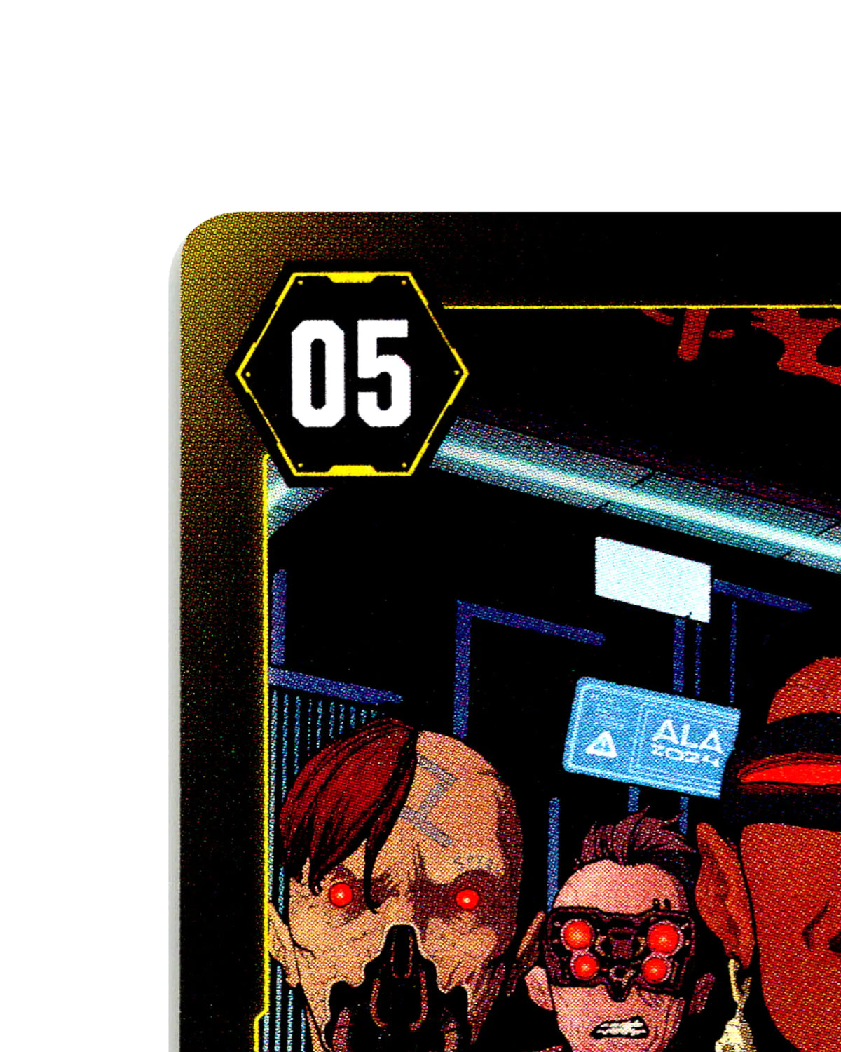 Caliber — Totentanz's Top Dog B044 Cyberpunk 2077 TCG Beta card front top-left corner