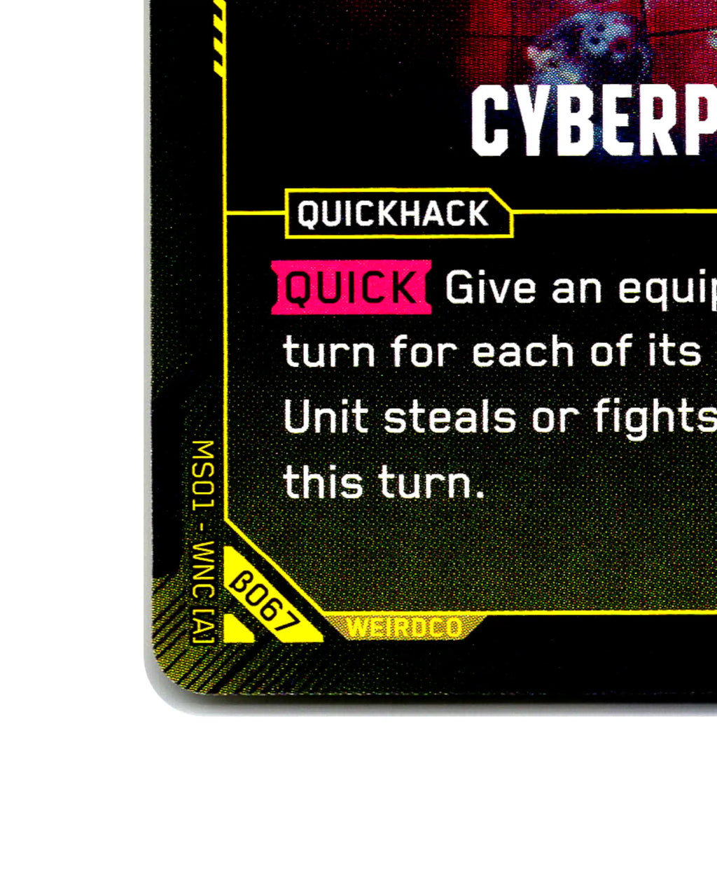 Cyberpsychosis B067 Cyberpunk 2077 TCG Beta card front bottom-left corner