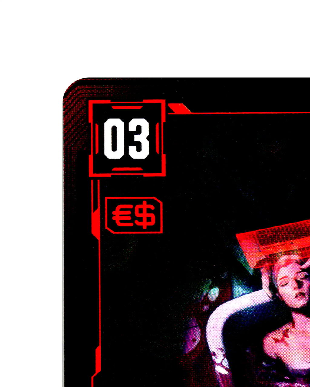 Deadman Transmitter B024 Cyberpunk 2077 TCG Beta card front top-left corner