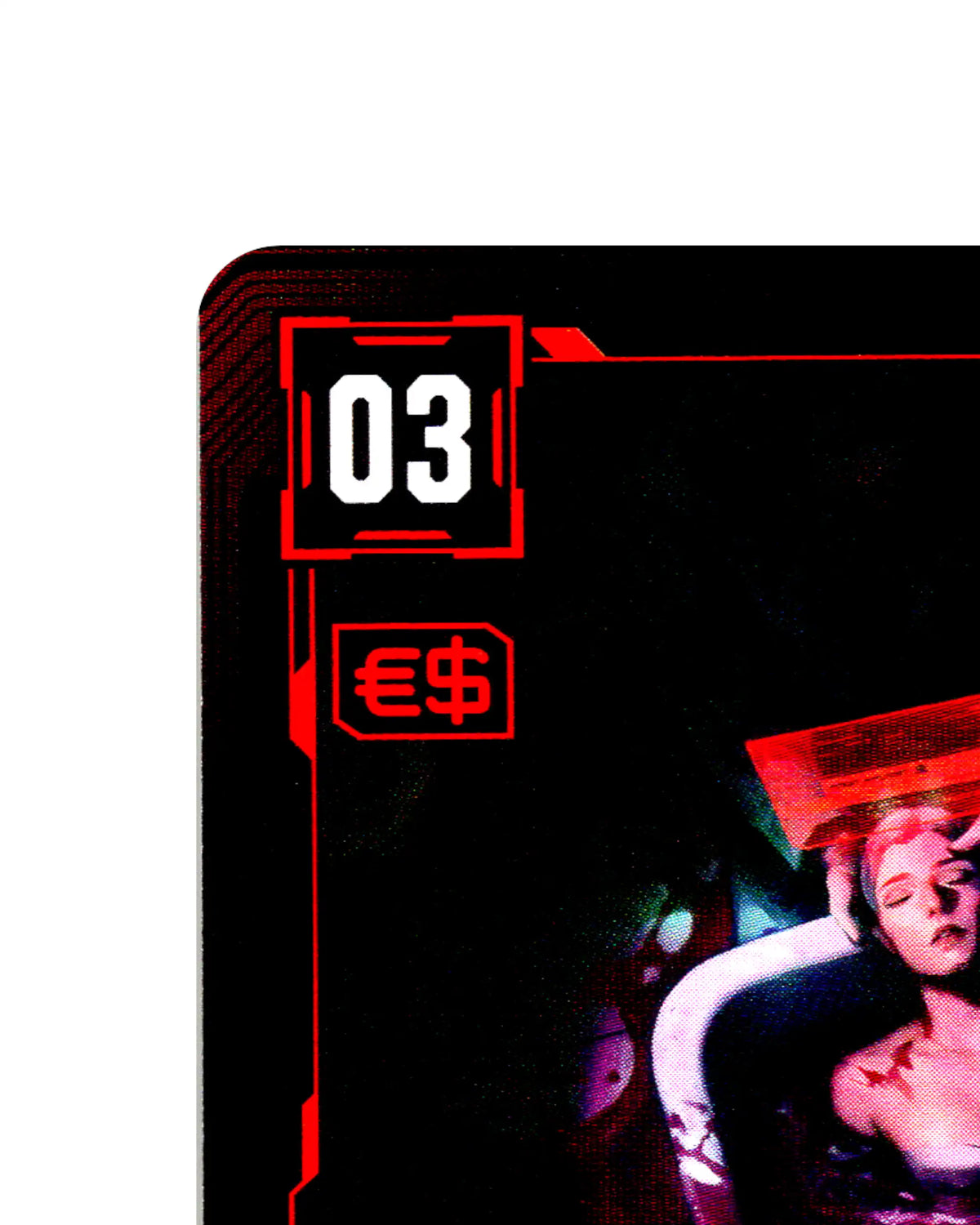 Deadman Transmitter B024 Cyberpunk 2077 TCG Beta card front top-left corner