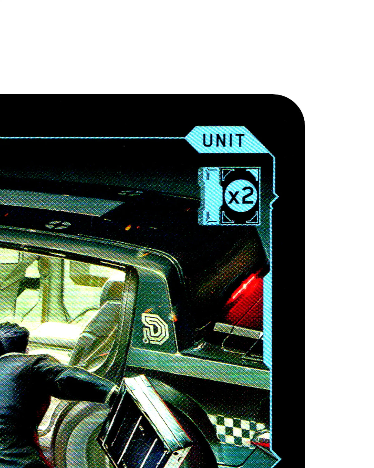 Delamain Cab B112 Cyberpunk 2077 TCG Beta card front top-right corner