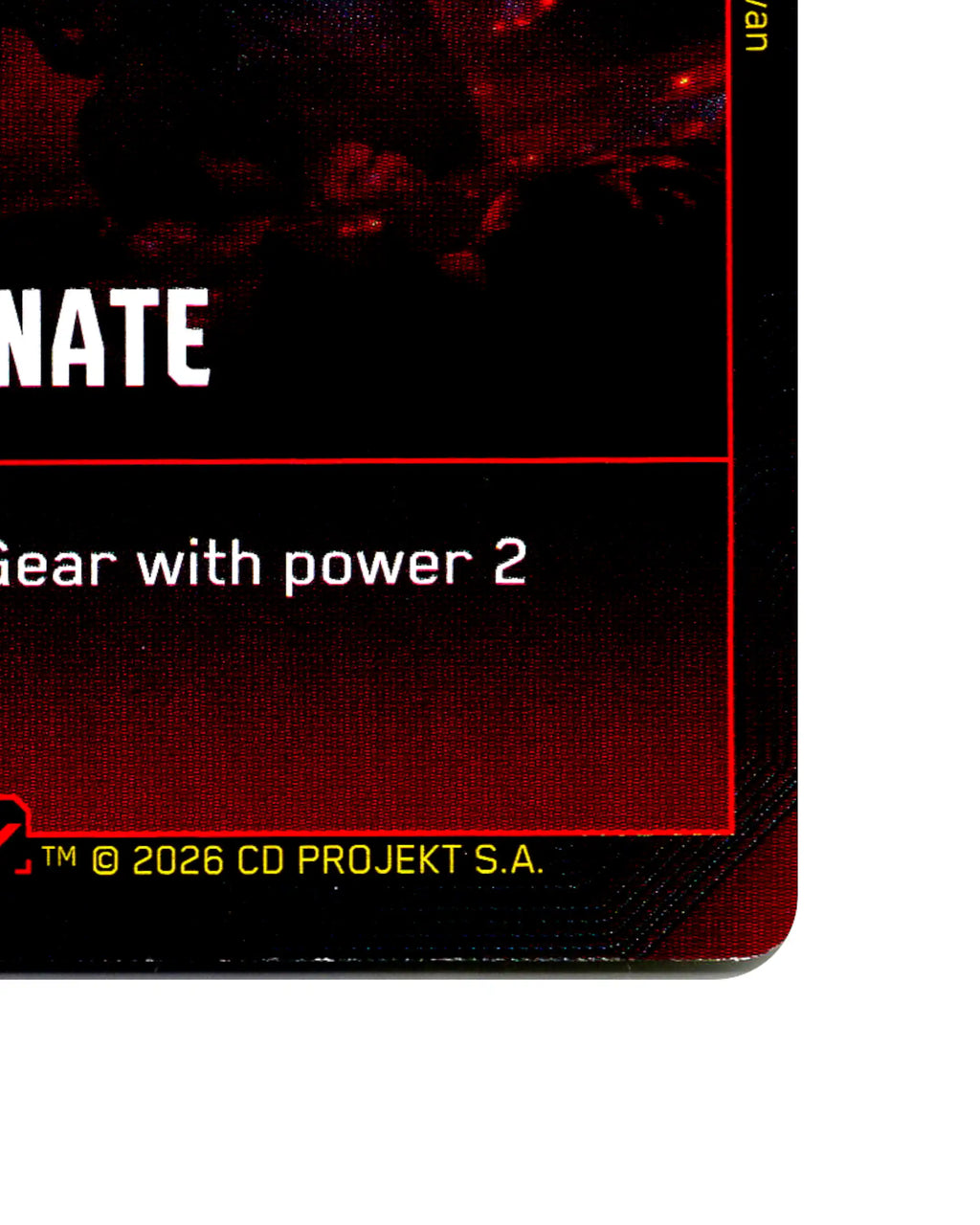 Detonate B031 Cyberpunk 2077 TCG Beta card front bottom-right corner