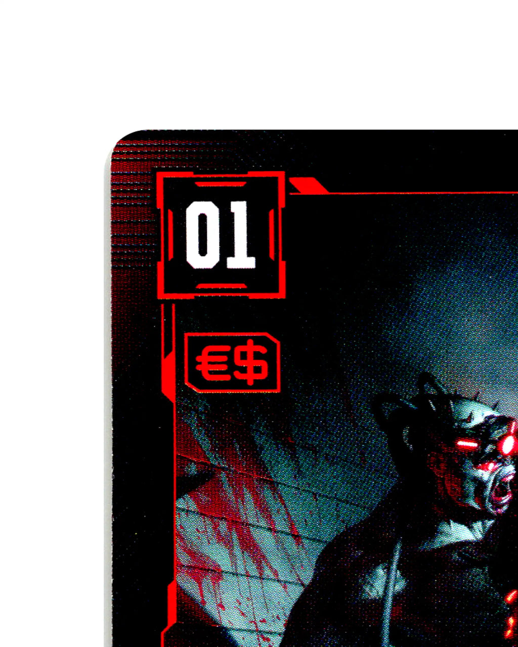 Detonate B031 Cyberpunk 2077 TCG Beta card front top-left corner