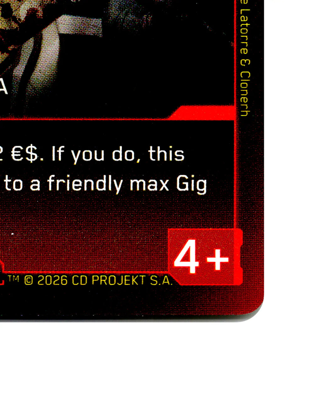 El Sombreron — La Venganza Lenta B009 Cyberpunk 2077 TCG Beta card front bottom-right corner