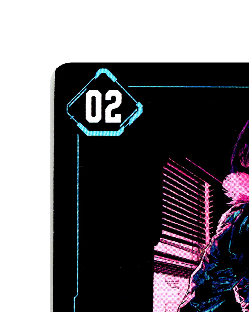 Evelyn Parker — Scheming Siren B113 Cyberpunk 2077 TCG Beta card front top-left corner
