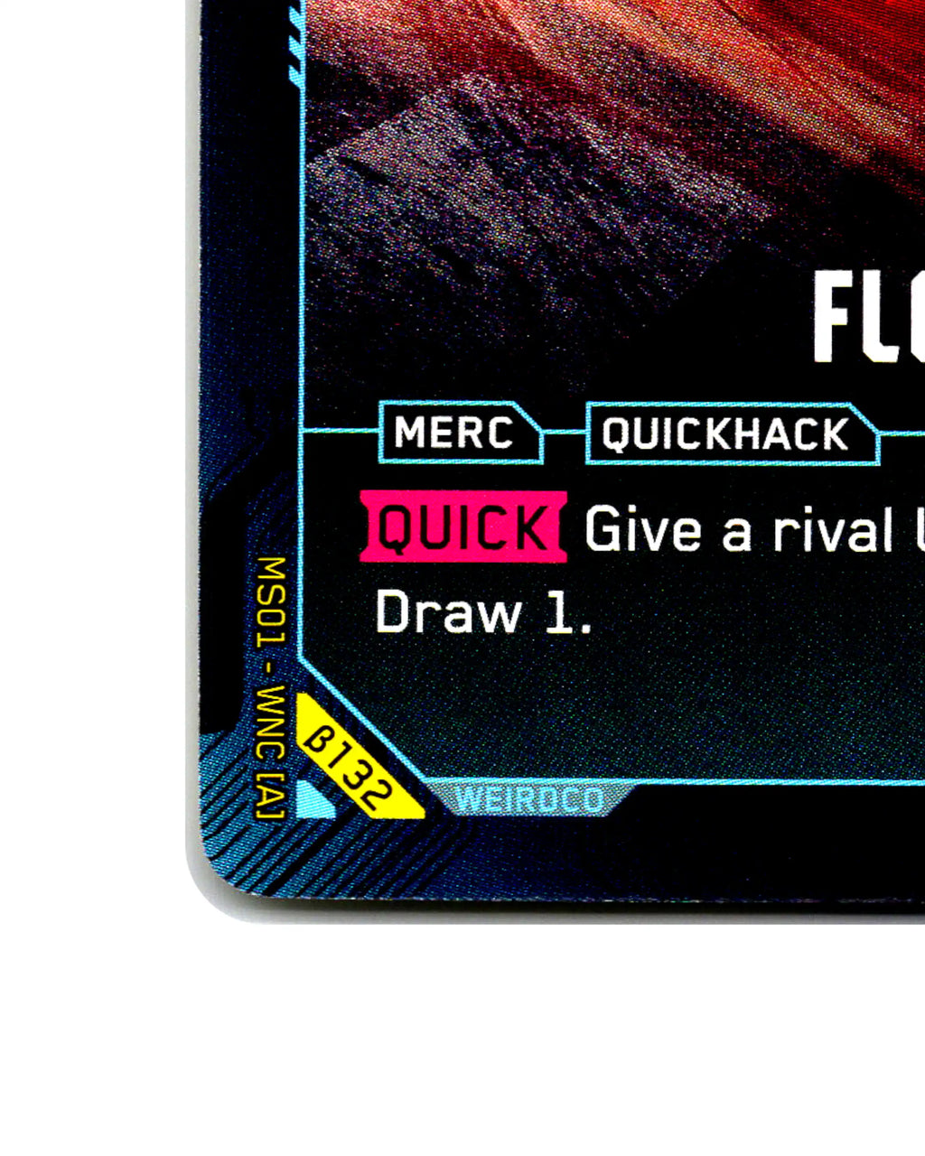 Floor It B132 Cyberpunk 2077 TCG Beta card front bottom-left corner