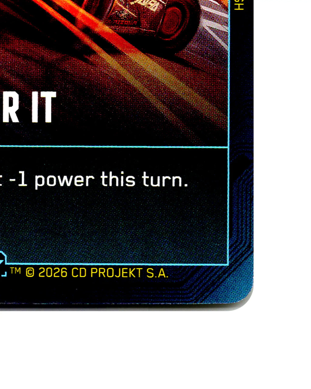 Floor It B132 Cyberpunk 2077 TCG Beta card front bottom-right corner