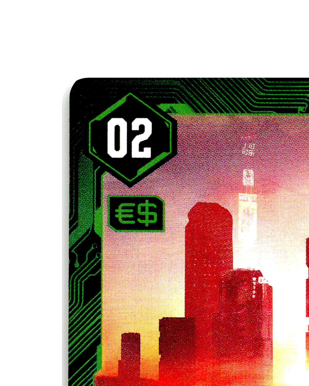 Fool on the Hill B099 Cyberpunk 2077 TCG Beta card front top-left corner