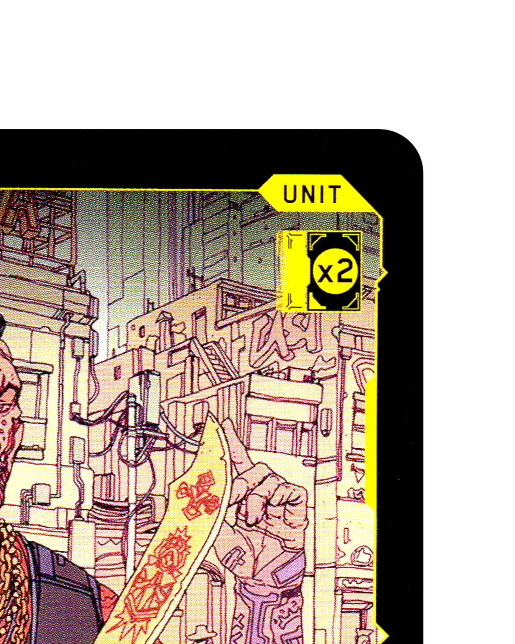 Gilded Matón B045 Cyberpunk 2077 TCG Beta card front top-right corner