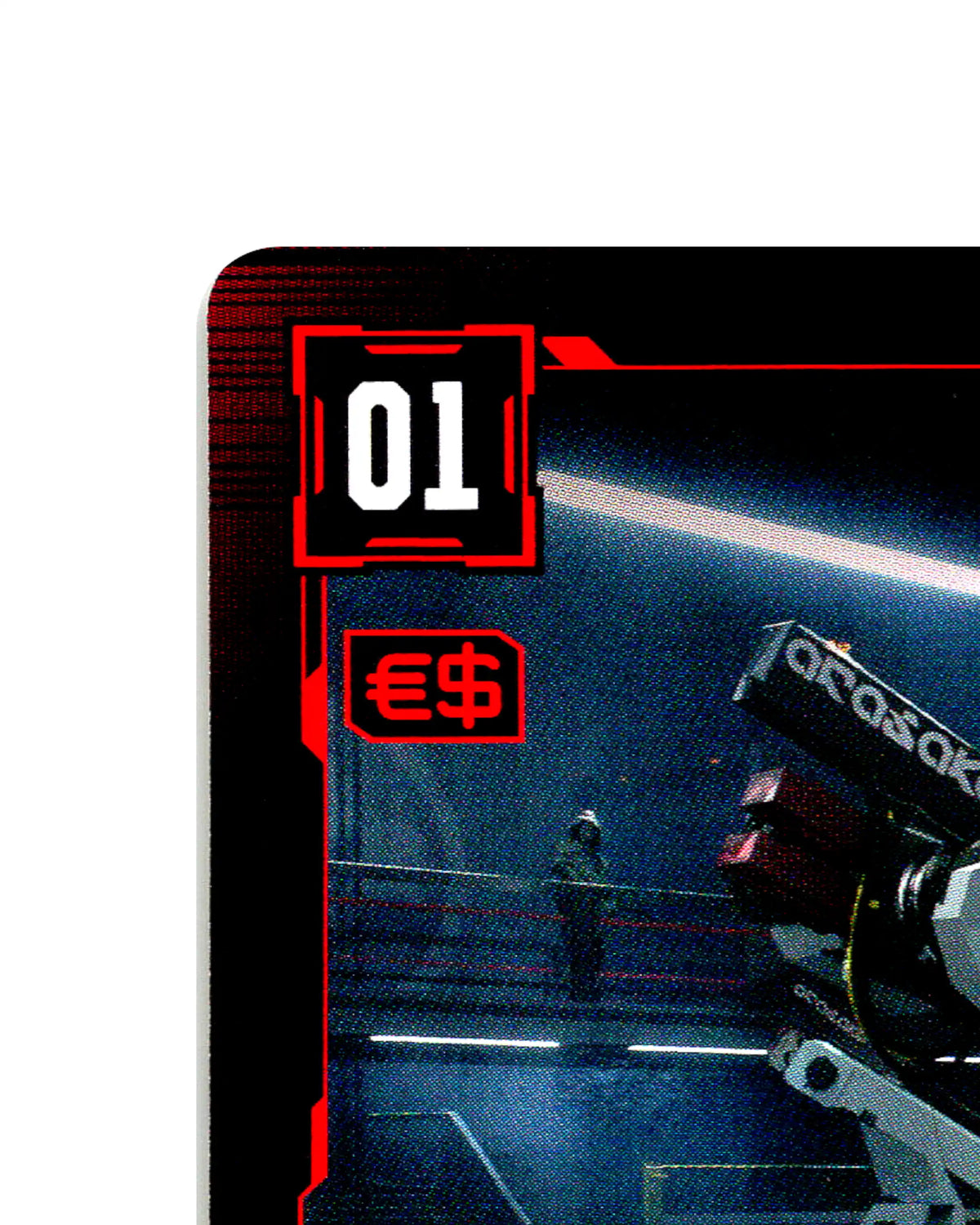 Industrial Assembly B033 Cyberpunk 2077 TCG Beta card front top-left corner