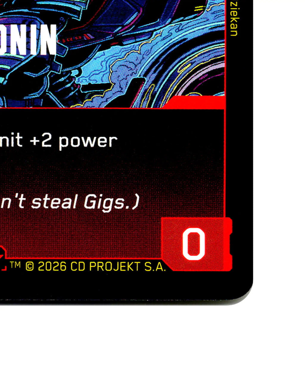 Japantown Jonin B010 Cyberpunk 2077 TCG Beta card front bottom-right corner