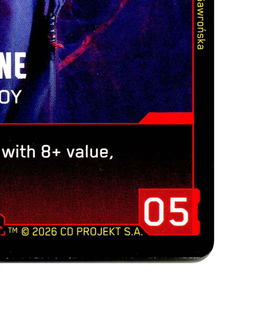 Kerry Eurodyne — The Last Rockerboy B012 Cyberpunk 2077 TCG Beta card front bottom-right corner