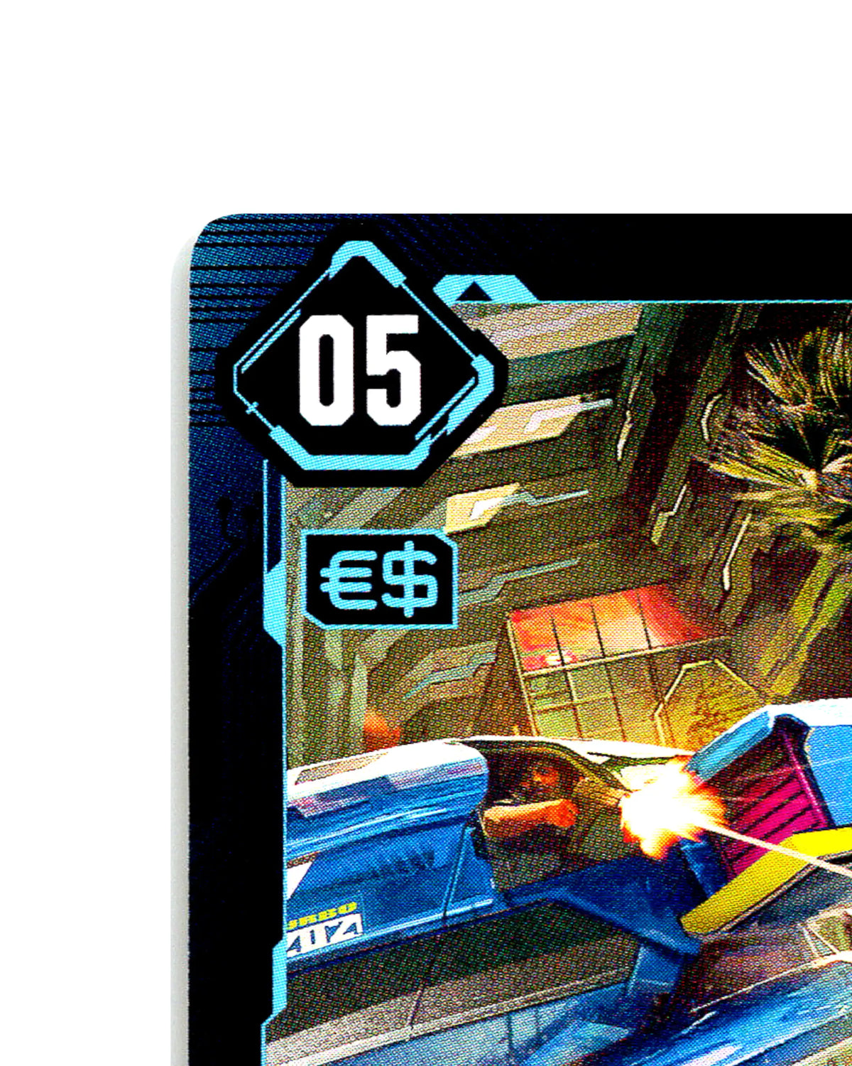 Les Élémens B133 Cyberpunk 2077 TCG Beta card front top-left corner