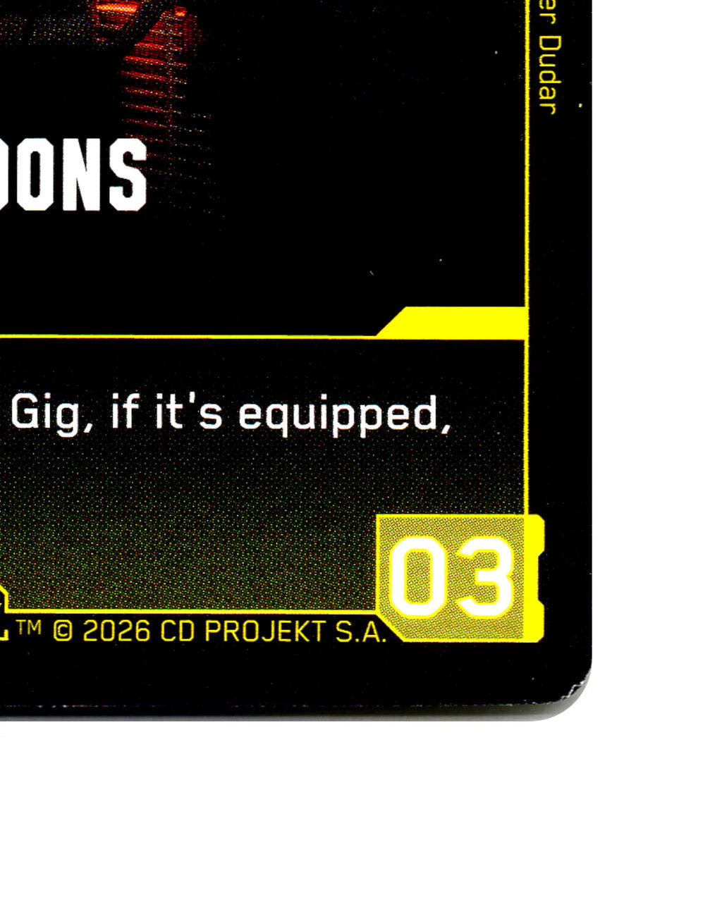 Maelstrom Goons B049 Cyberpunk 2077 TCG Beta card front bottom-right corner