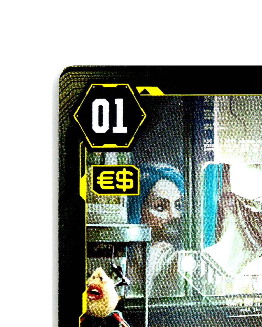 Mandibular Upgrade B062 Cyberpunk 2077 TCG Beta card front top-left corner