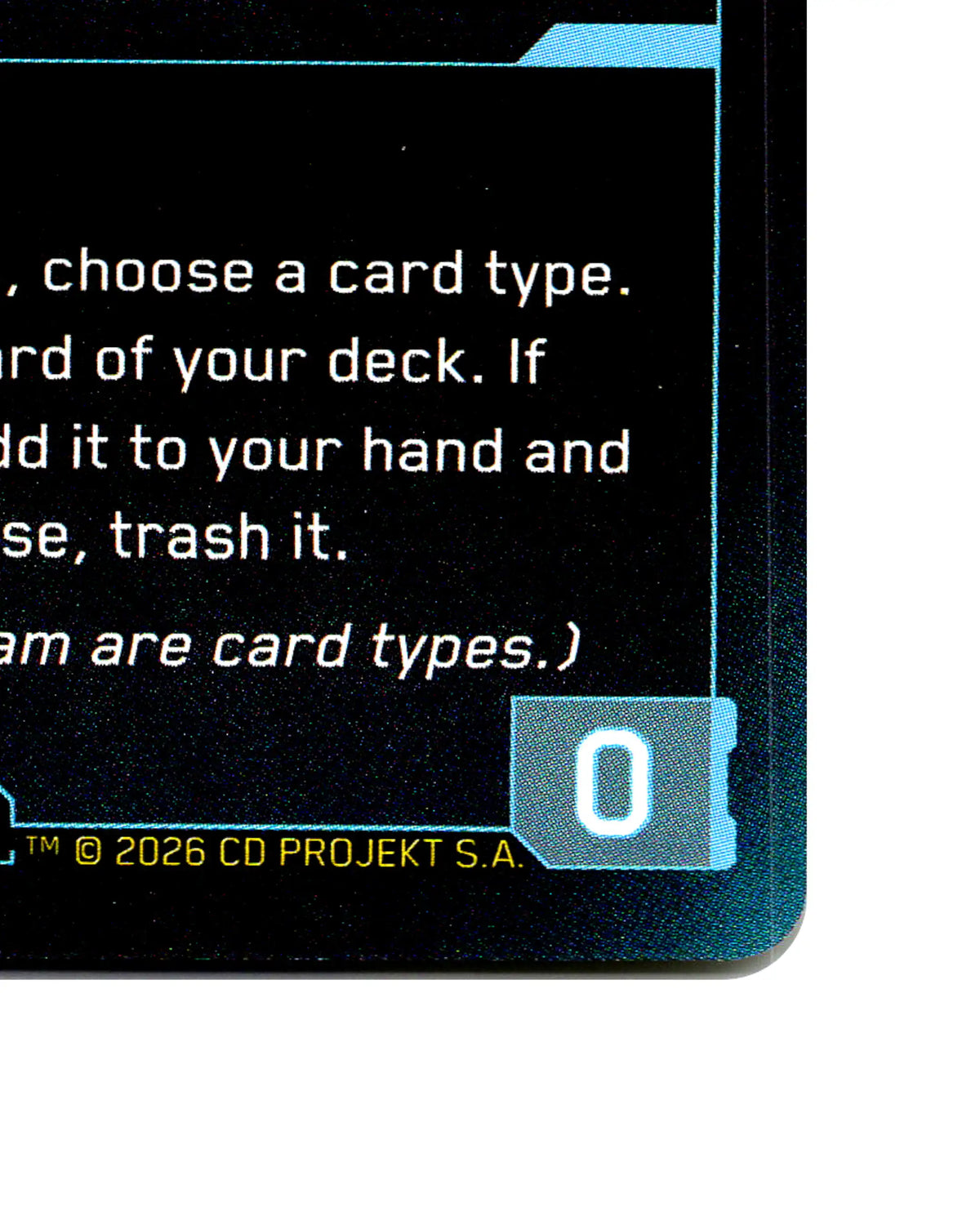 Misty Olszewski — Mender of Broken Spirits B119 Cyberpunk 2077 TCG Beta card front bottom-right corner