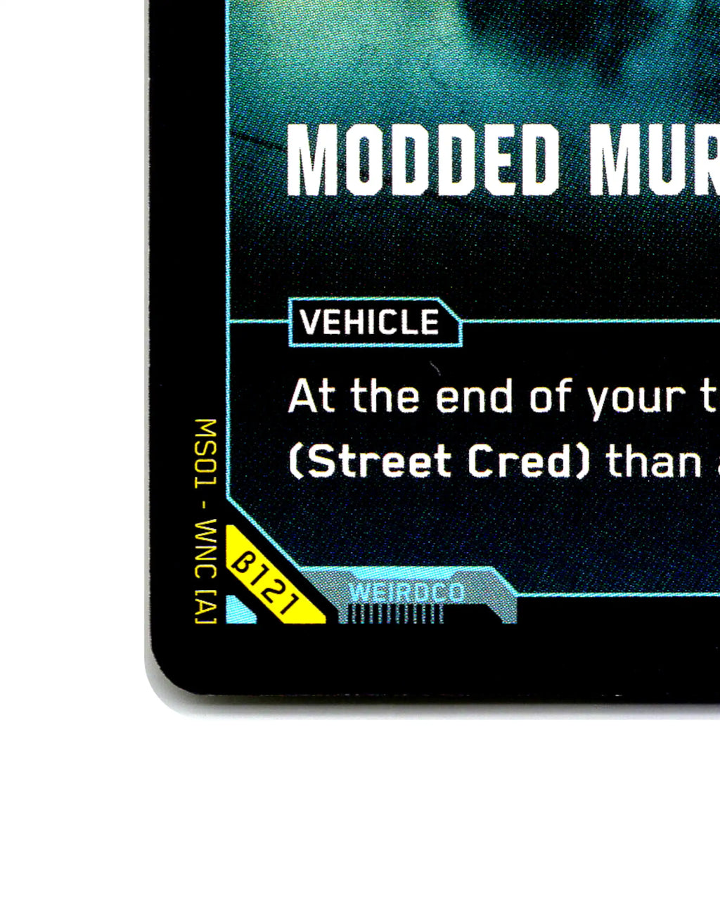 Modded Muramasa B121 Cyberpunk 2077 TCG Beta card front bottom-left corner