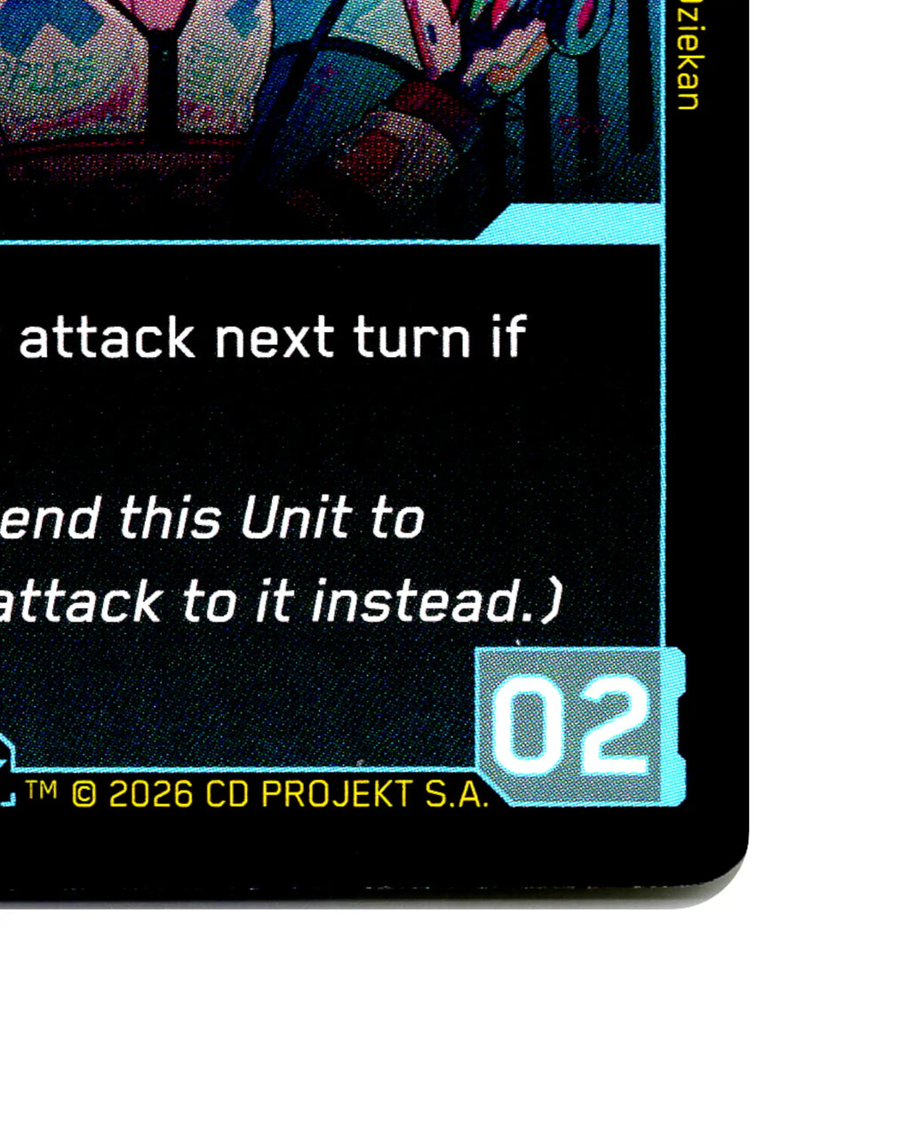 Mox Inciters B122 Cyberpunk 2077 TCG Beta card front bottom-right corner
