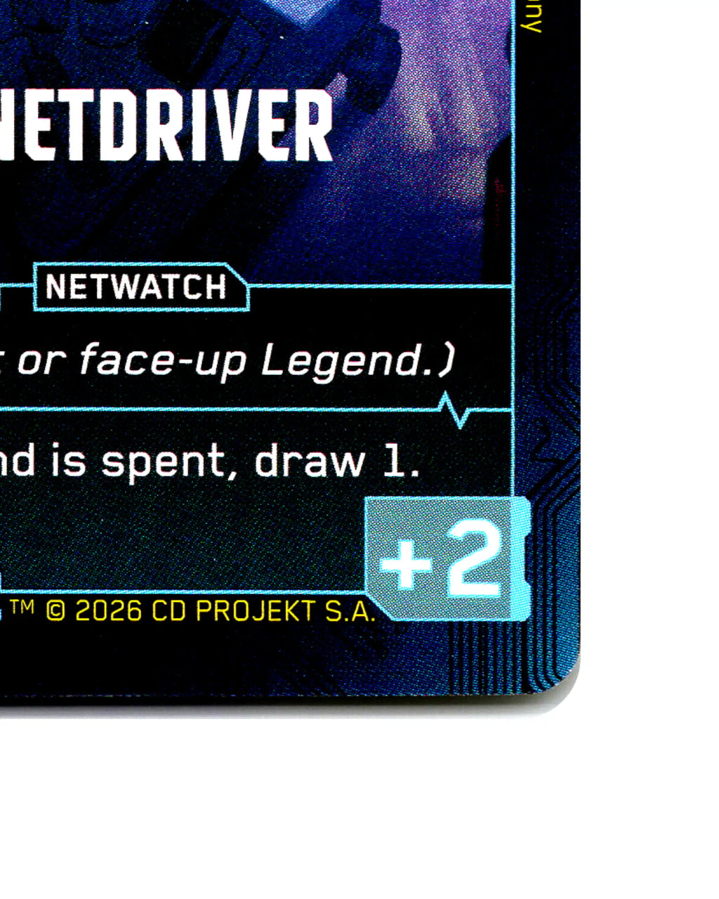 Netwatch Netdriver B129 Cyberpunk 2077 TCG Beta card front bottom-right corner