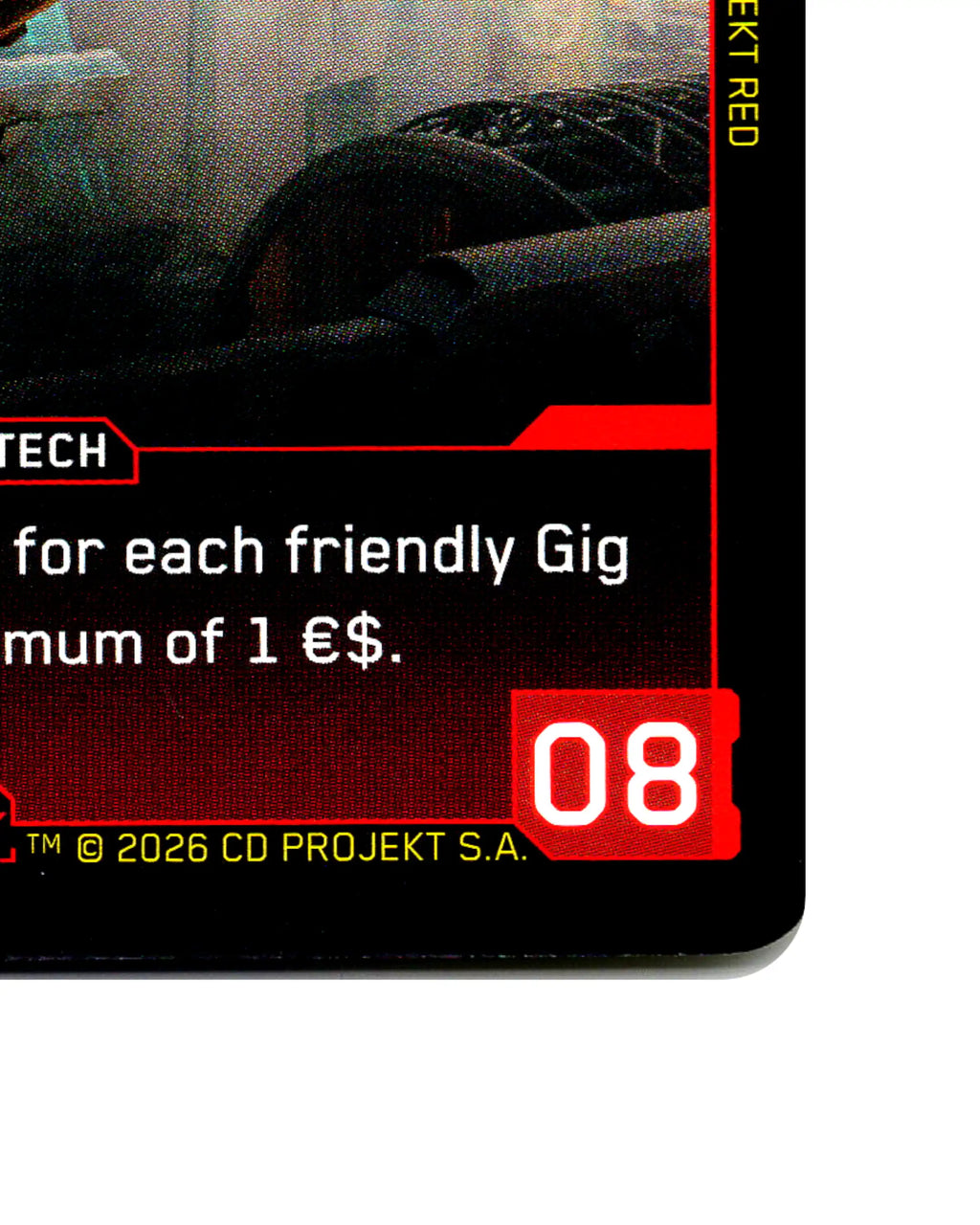 Octant B015 Cyberpunk 2077 TCG Beta card front bottom-right corner