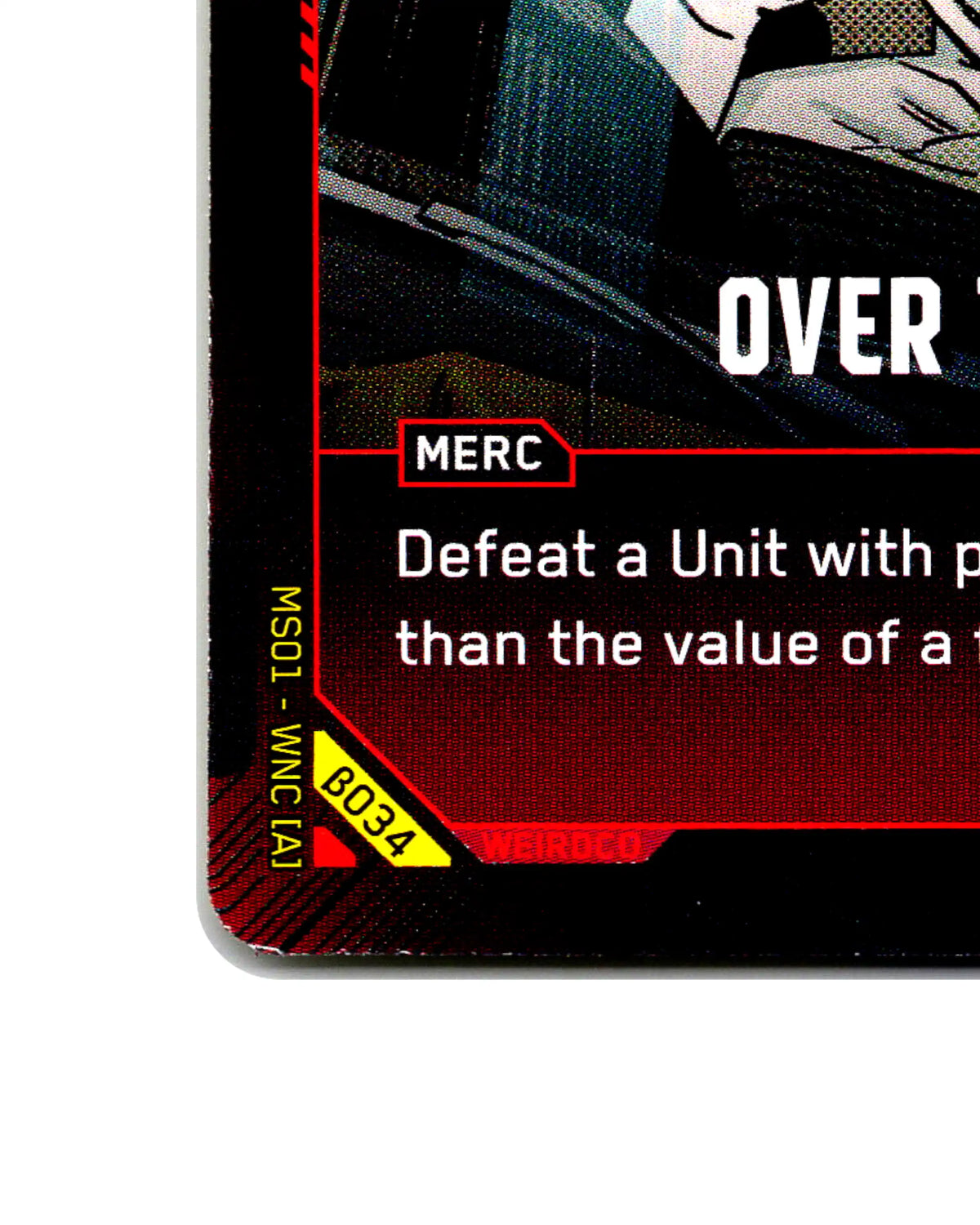 Over the Edge B034 Cyberpunk 2077 TCG Beta card front bottom-left corner