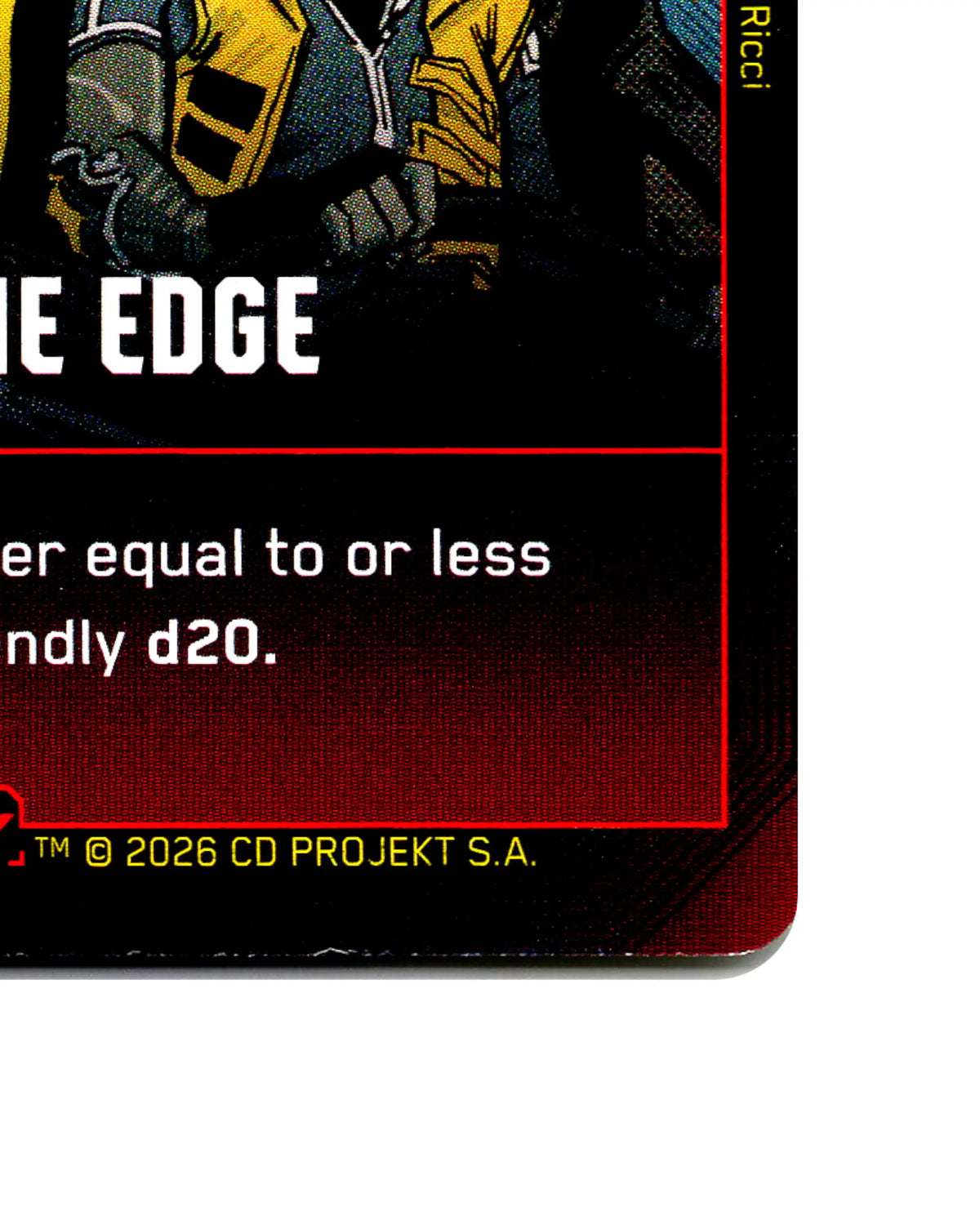 Over the Edge B034 Cyberpunk 2077 TCG Beta card front bottom-right corner