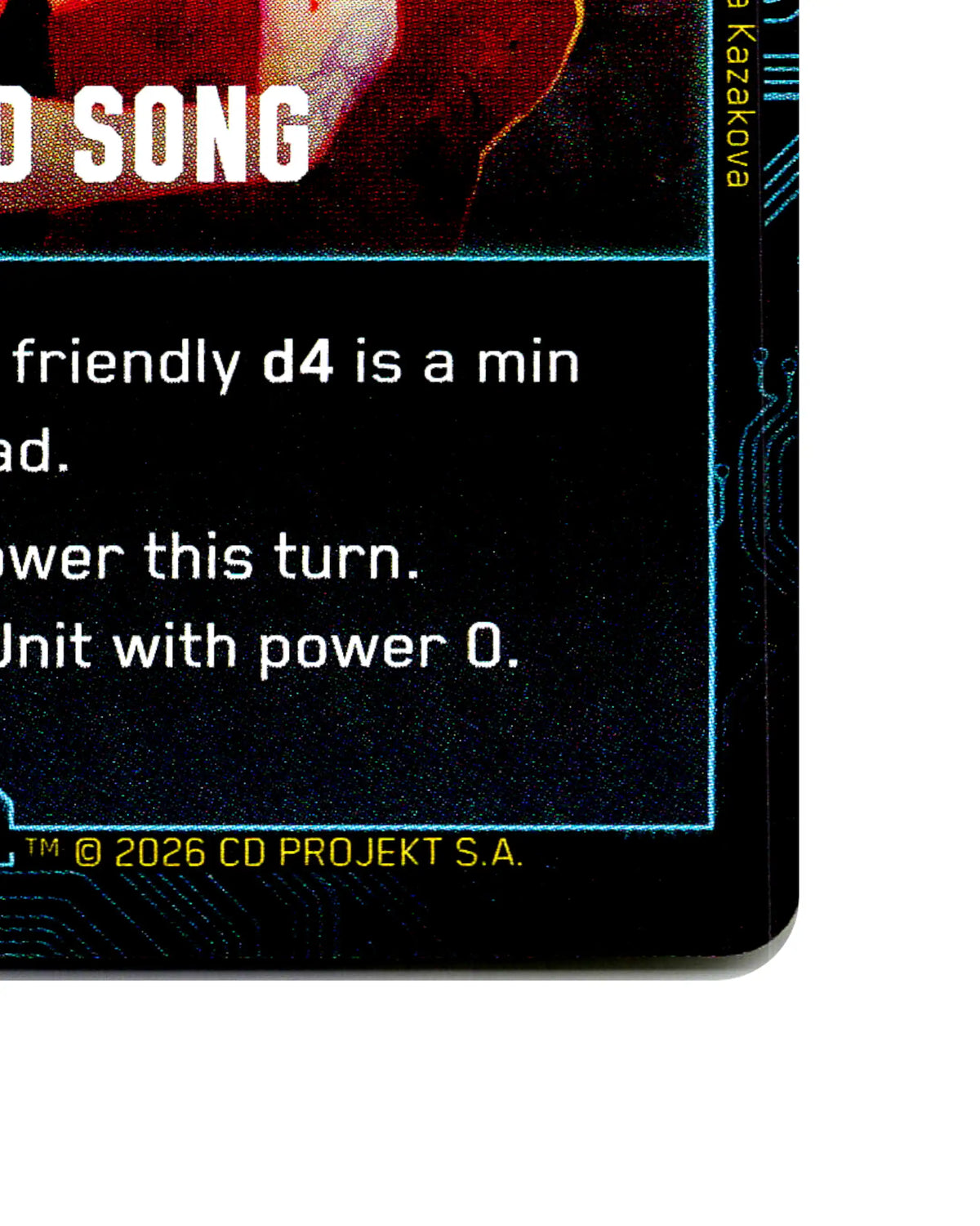 Pyramid Song B135 Cyberpunk 2077 TCG Beta card front bottom-right corner