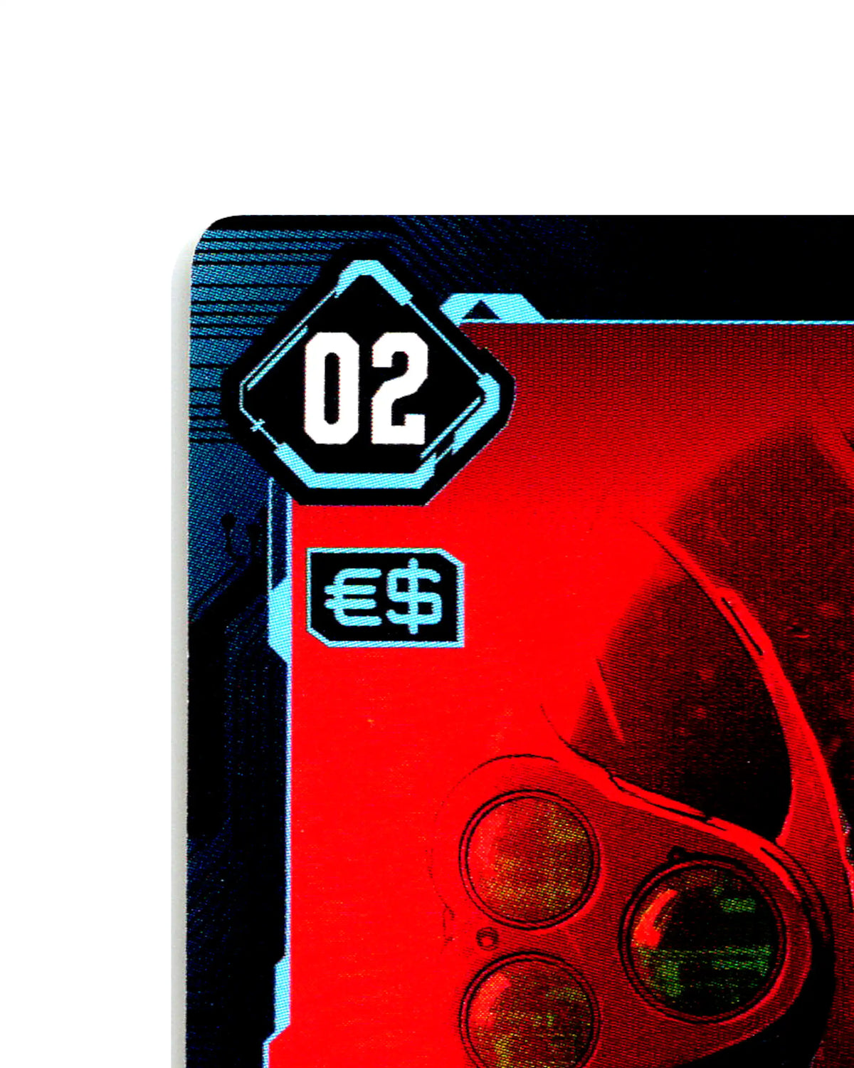 Reboot Optics B136 Cyberpunk 2077 TCG Beta card front top-left corner