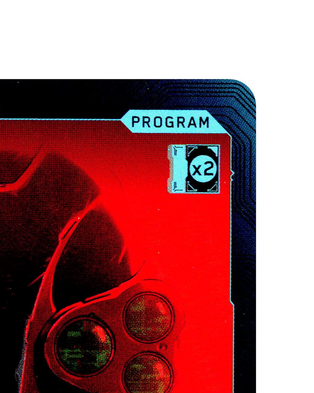 Reboot Optics B136 Cyberpunk 2077 TCG Beta card front top-right corner
