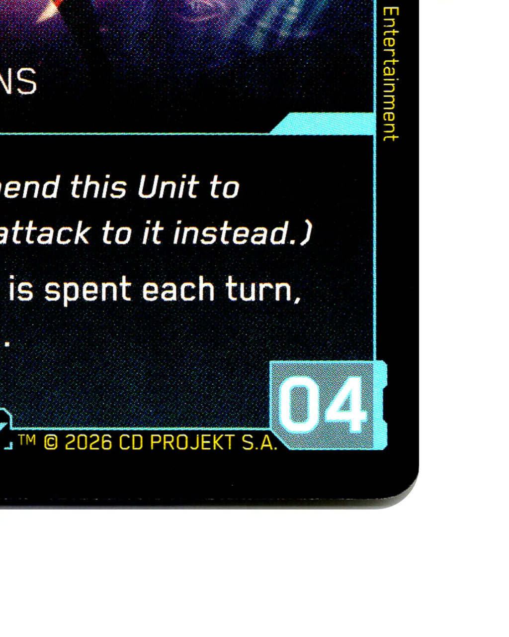 Rita Wheeler — No Stupid Questions B125 Cyberpunk 2077 TCG Beta card front bottom-right corner