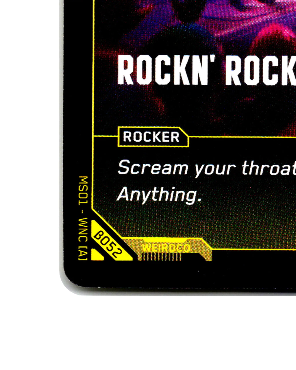 Rockn' Rockerboy B052 Cyberpunk 2077 TCG Beta card front bottom-left corner
