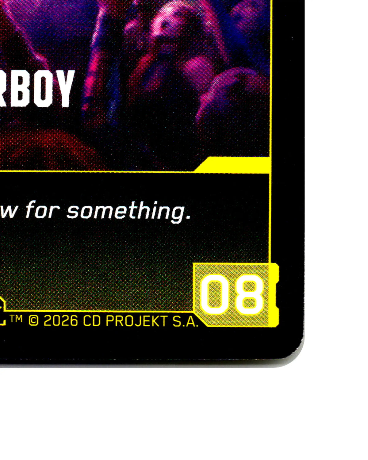 Rockn' Rockerboy B052 Cyberpunk 2077 TCG Beta card front bottom-right corner
