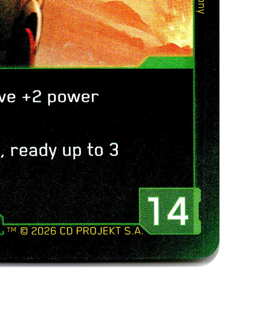 Saul Bright — Stormrider B089 Cyberpunk 2077 TCG Beta card front bottom-right corner