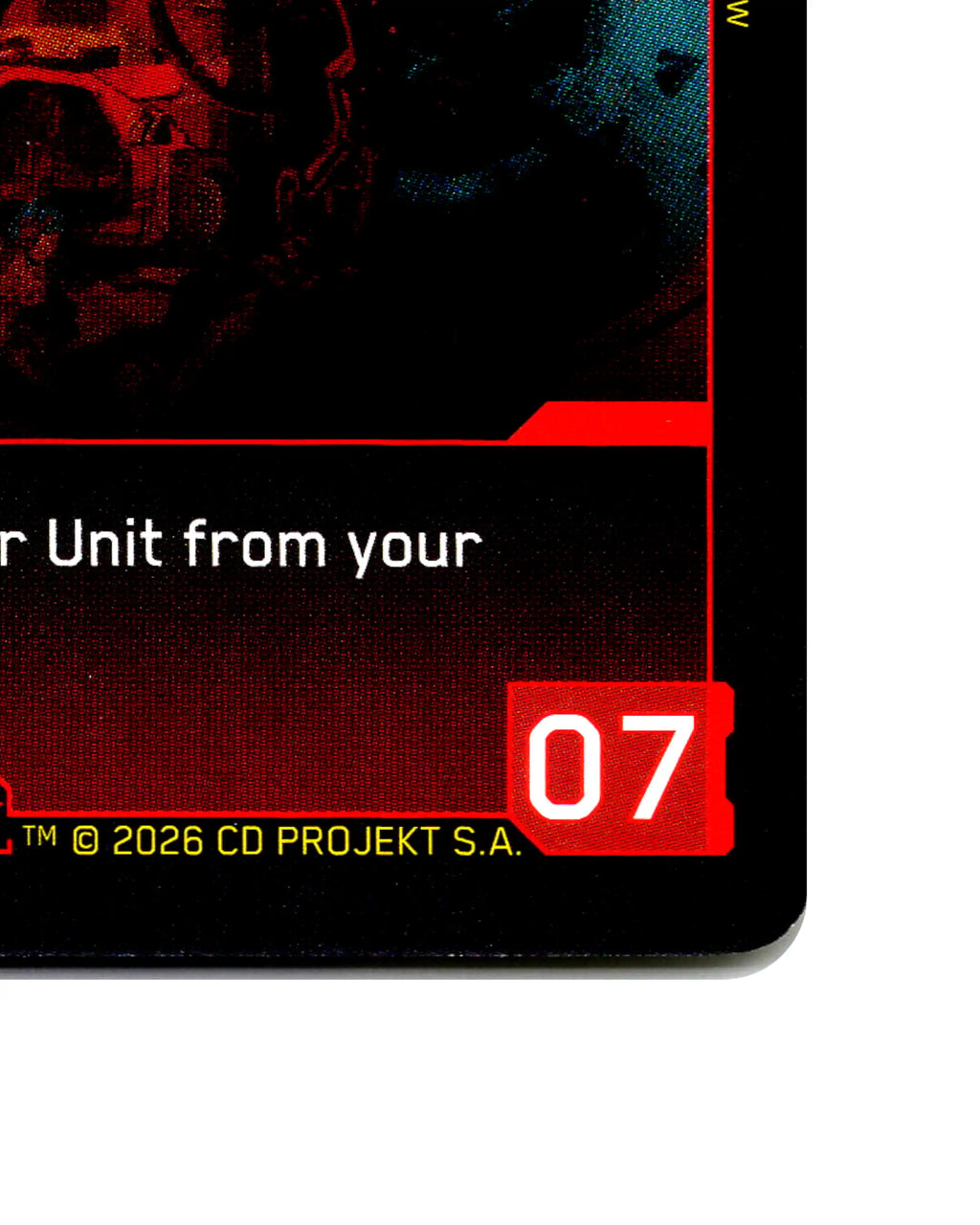 Screw — Lovelorn Fool B018 Cyberpunk 2077 TCG Beta card front bottom-right corner