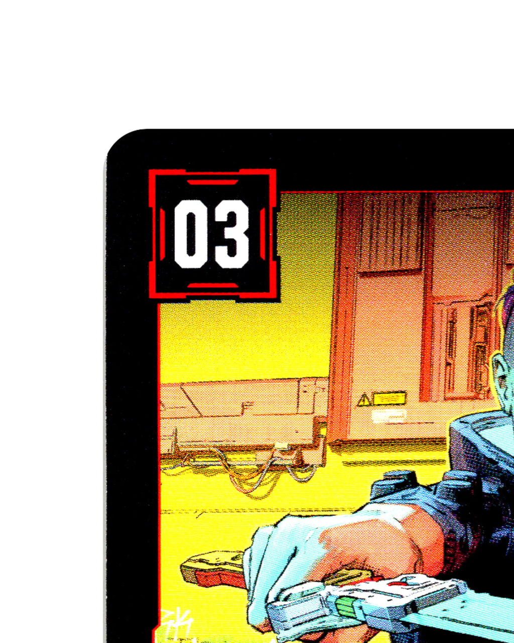Swordwise Huscle B019 Cyberpunk 2077 TCG Beta card front top-left corner
