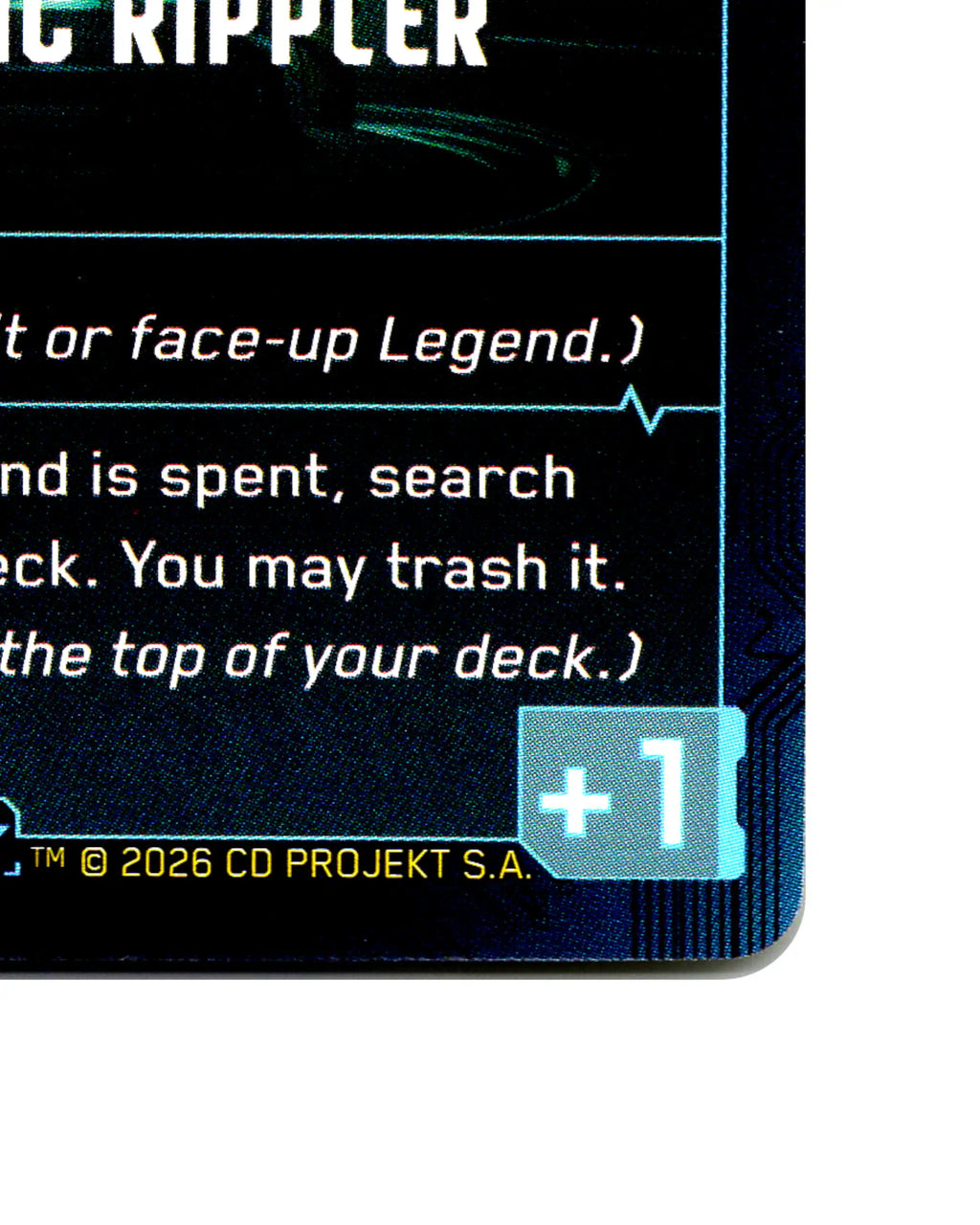Tetratronic Rippler B130 Cyberpunk 2077 TCG Beta card front bottom-right corner