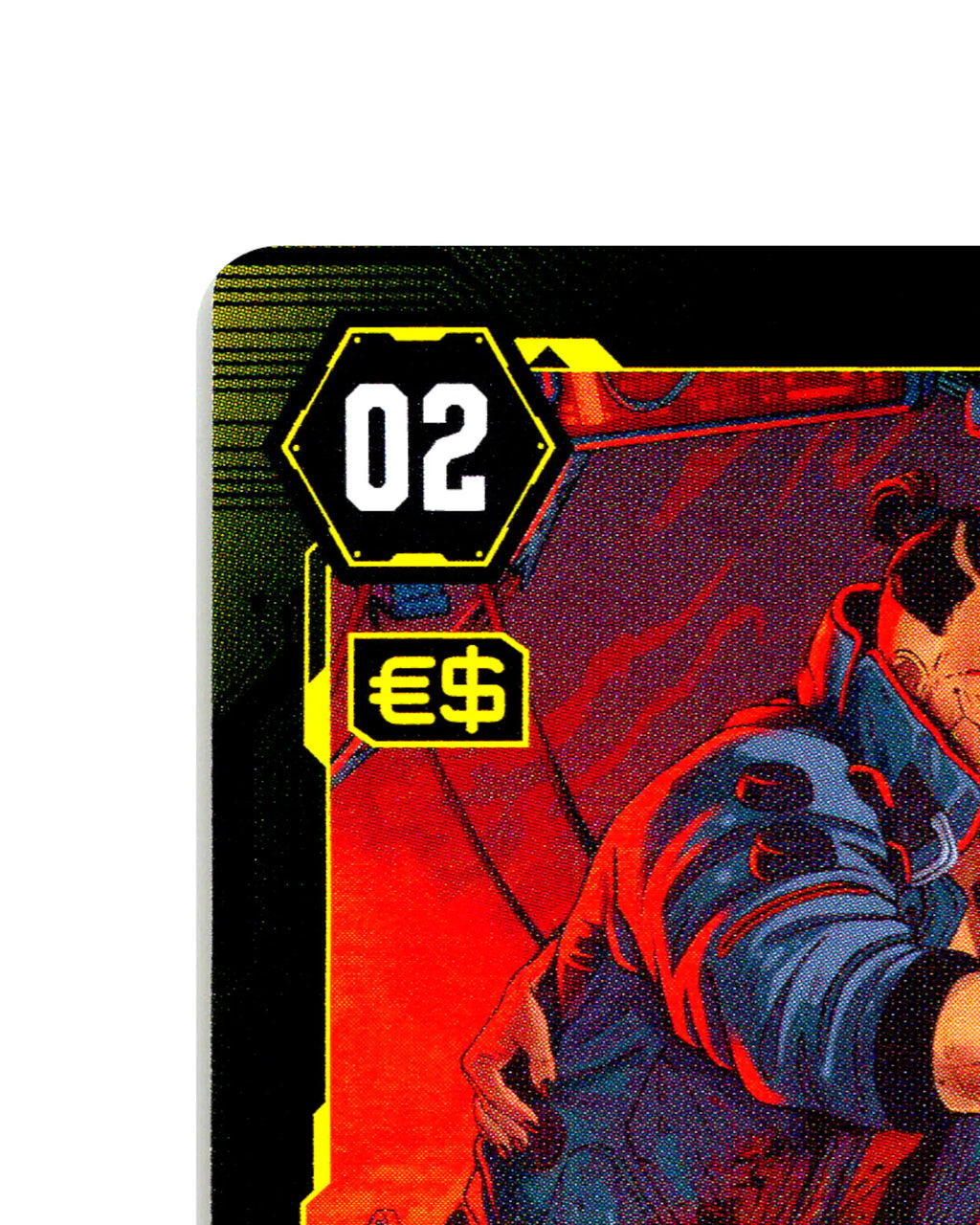 The Heist B070 Cyberpunk 2077 TCG Beta card front top-left corner