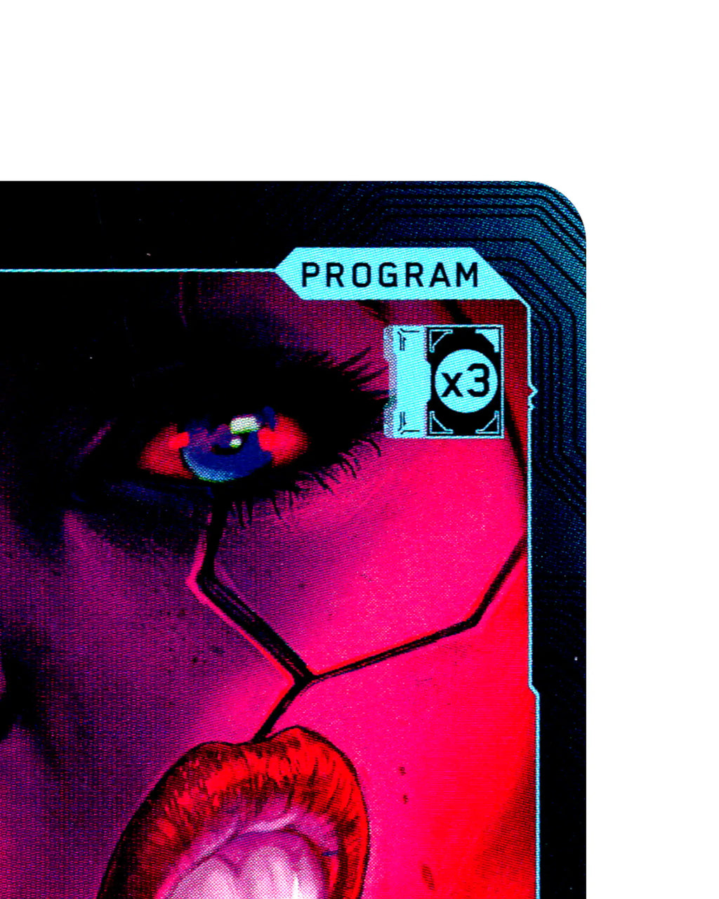 Three Mouths, One Desire B137 Cyberpunk 2077 TCG Beta card front top-right corner