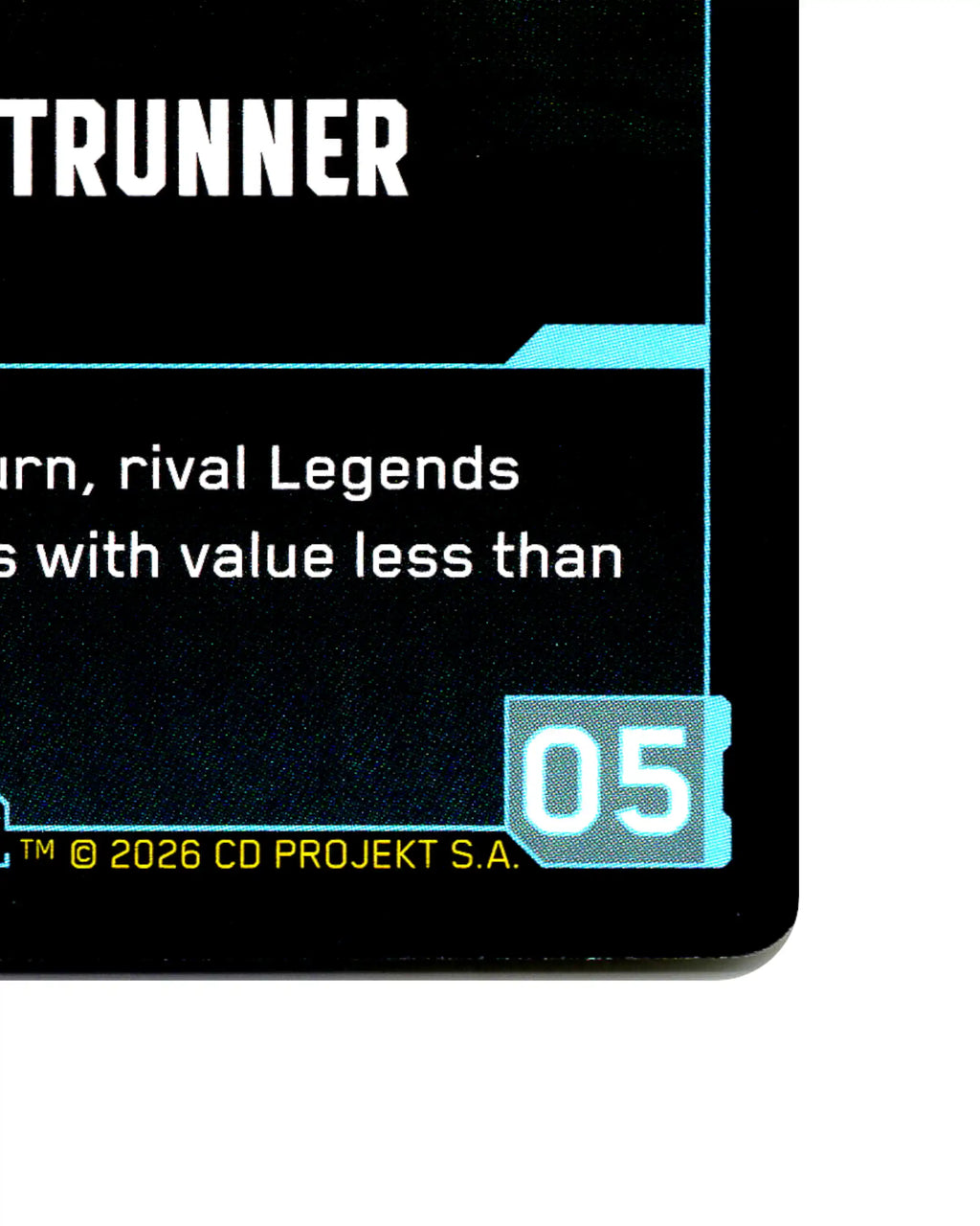 Westbrook Netrunner B127 Cyberpunk 2077 TCG Beta card front bottom-right corner