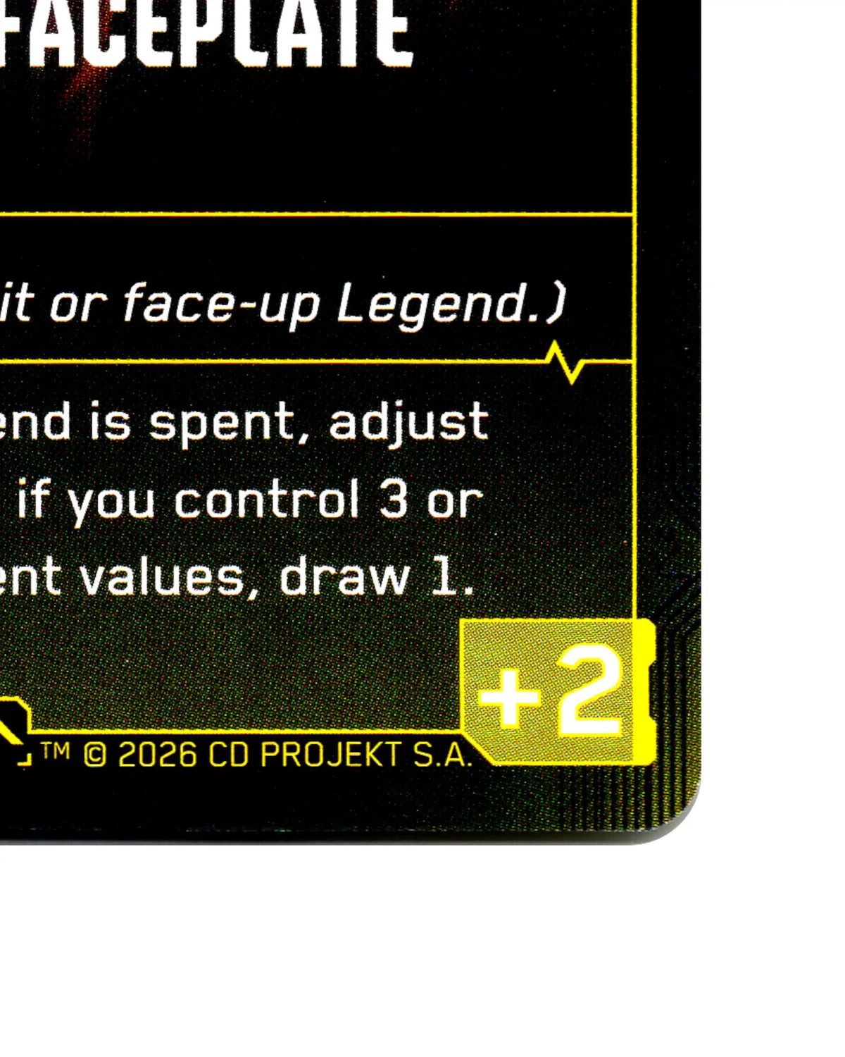 Zetatech Faceplate B064 Cyberpunk 2077 TCG Beta card front bottom-right corner